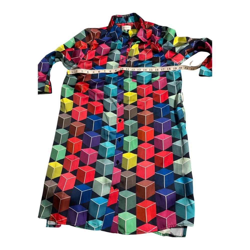 MILLY 100% Silk Sophie Geo-Dress NWT 
size Medium - Picture 11 of 13